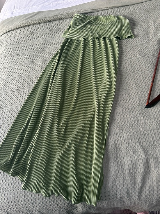 SHEIN Dresses & Skirts - SHEIN Strapless Pleated Maxi Dress - Sage Green